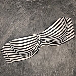 Black and white striped bikini top